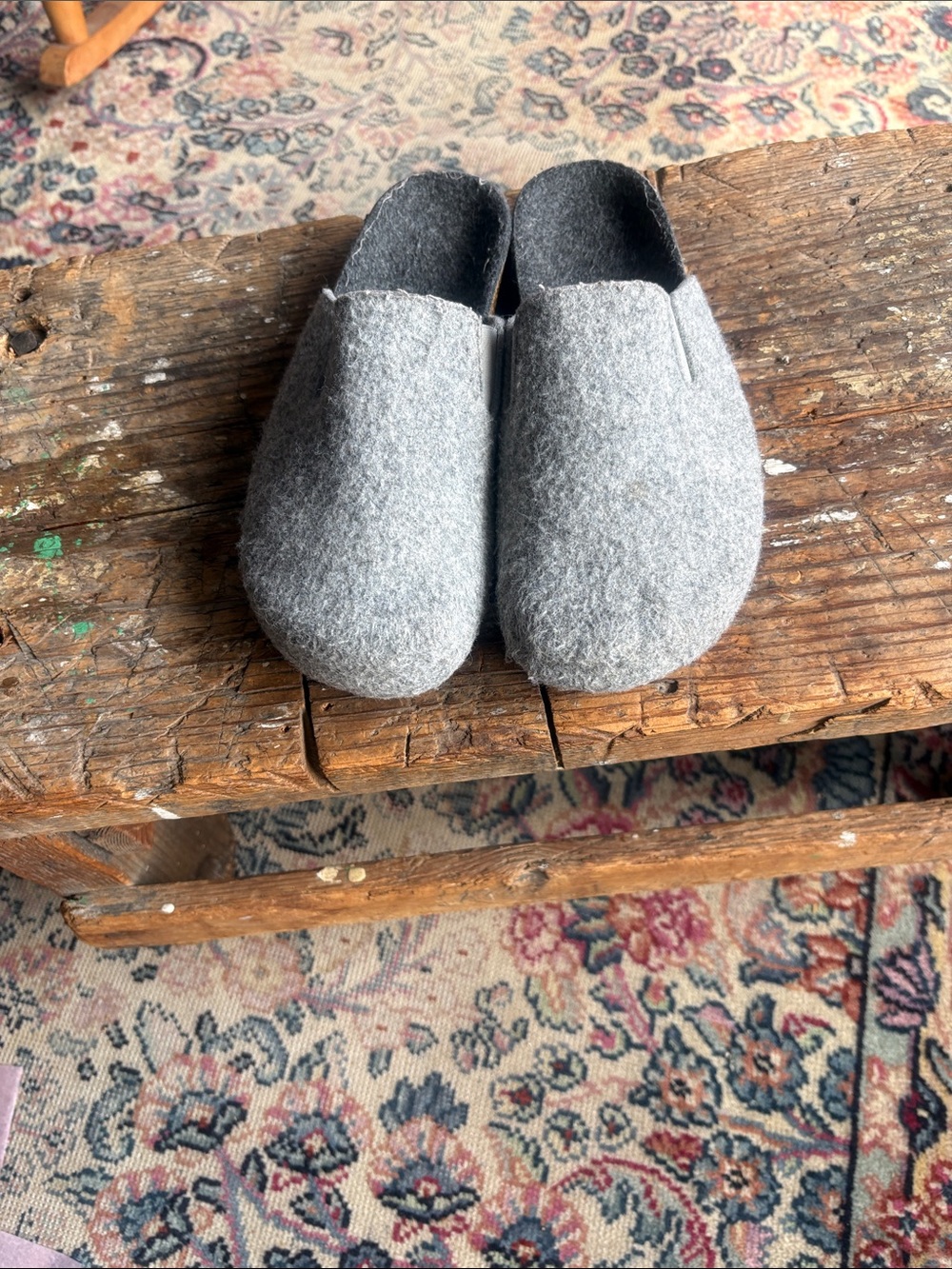 Women’s Gray Felt Slip-On House Slippers
